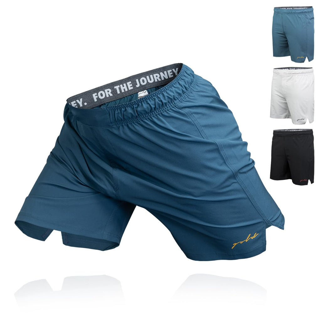 Gold BJJ Airflex Jiu Jitsu Shorts - Fight Short for No Gi, Wrestling, MMA & Boxing