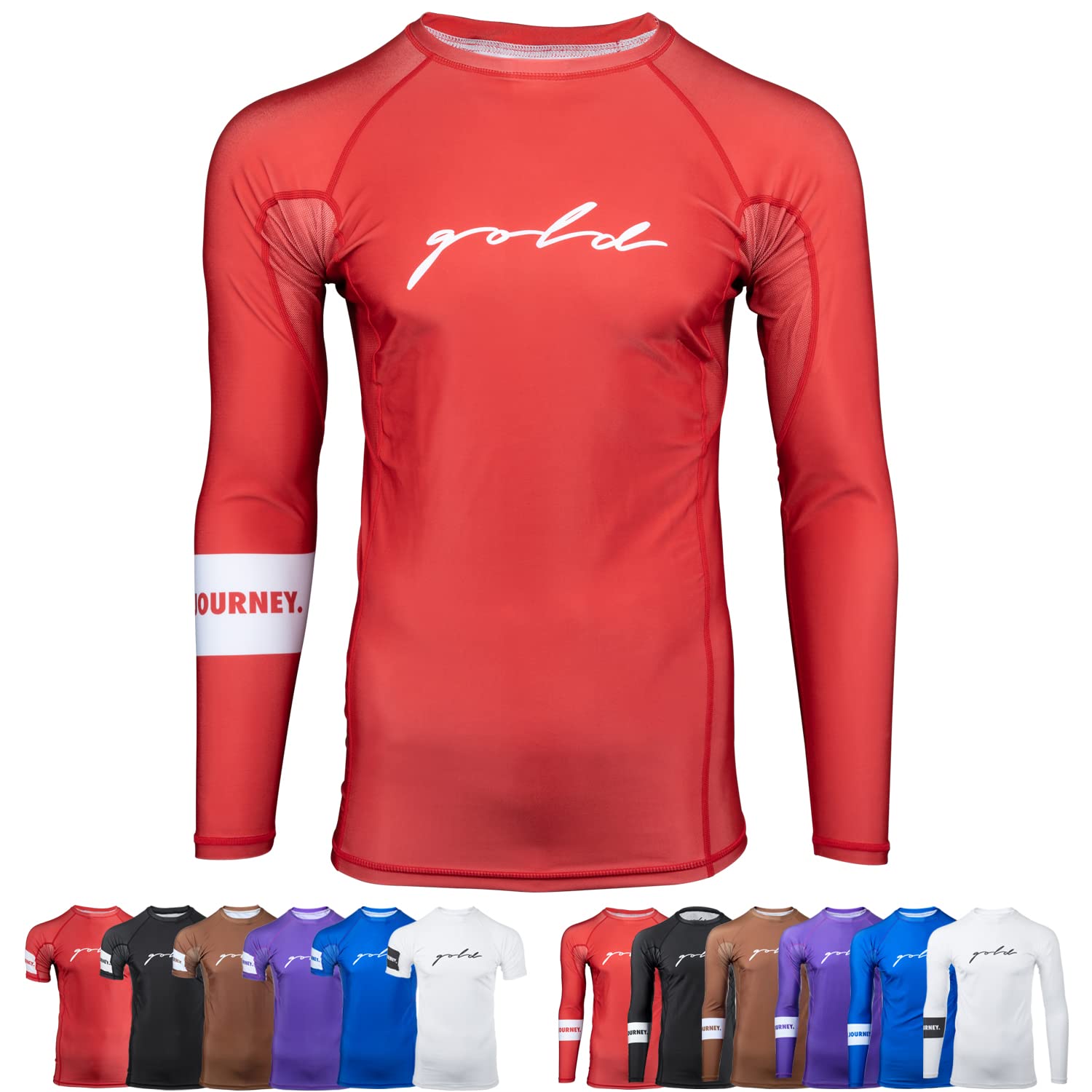 Gold BJJ Foundation Rash Guard - Ranked No-Gi and Gi Jiu Jitsu Rashguard