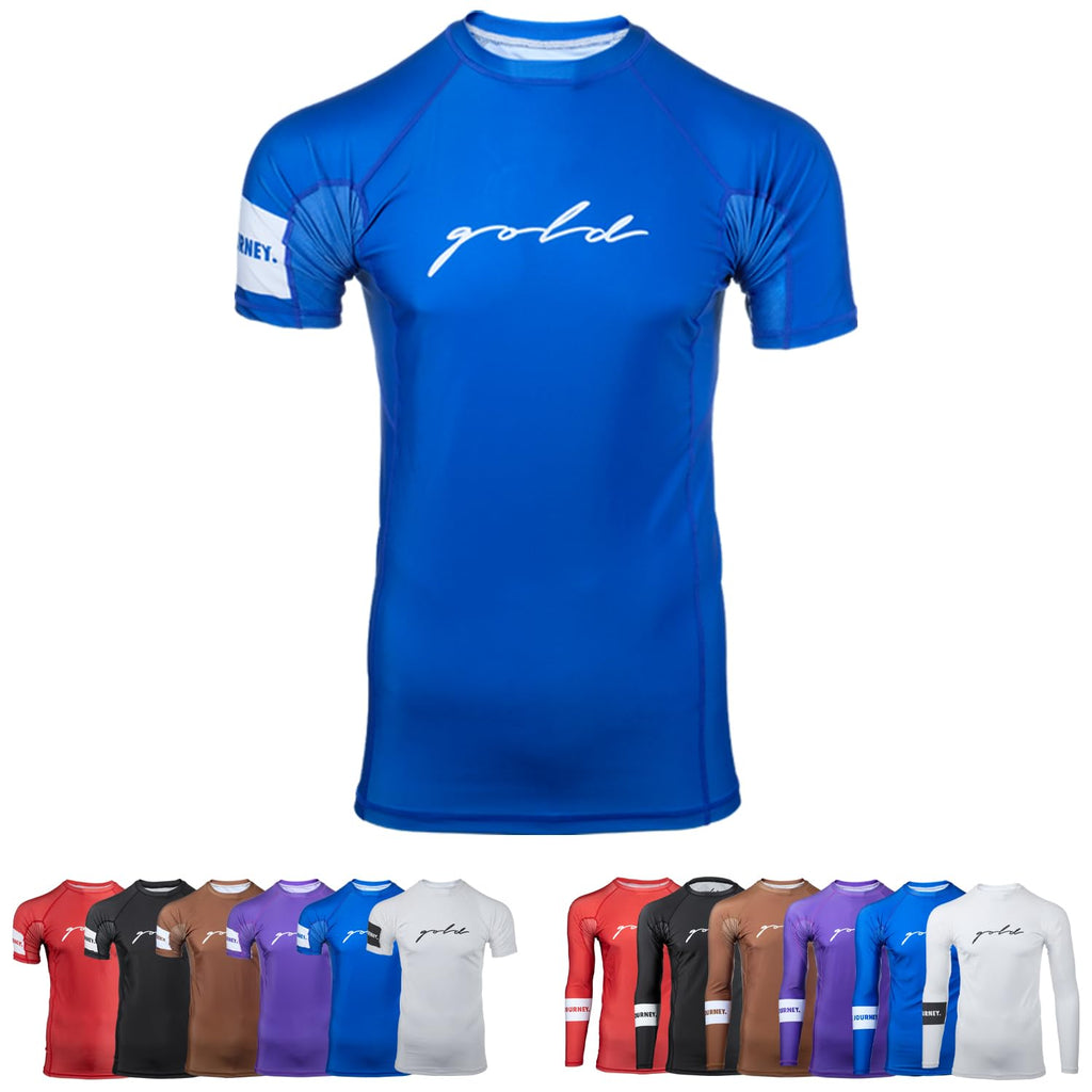 Gold BJJ Foundation Rash Guard - Ranked No-Gi and Gi Jiu Jitsu Rashguard