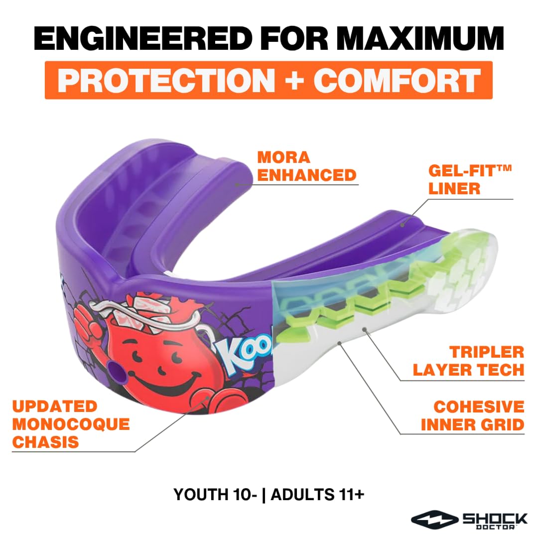 Shock Doctor, Gel Max Power Flavor Mouth Guard, Football, Lacrosse, Hockey, MMA, Boxing, Youth & Adult