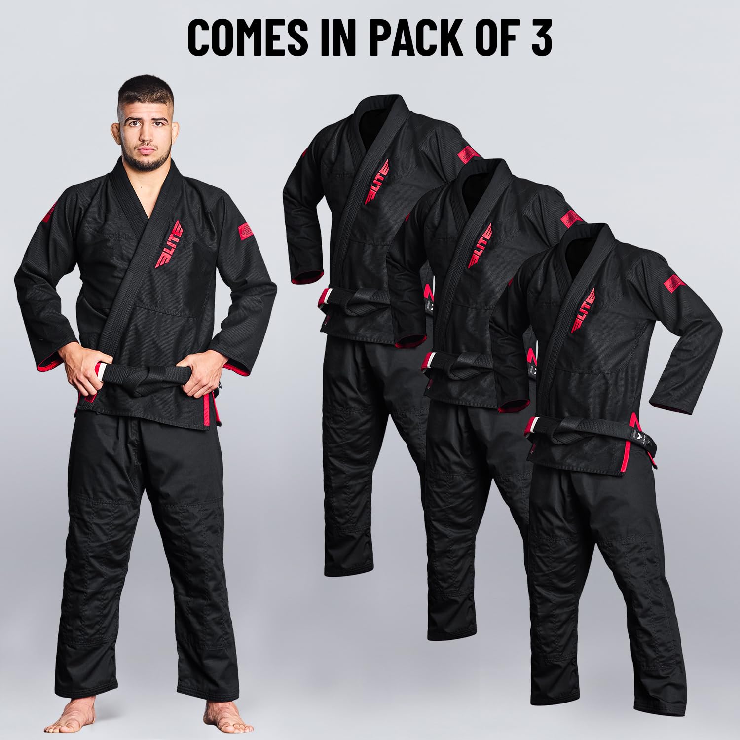 Elite Sports BJJ GI for Men IBJJF Kimono BJJ Jiujitsu GIS W/Preshrunk Fabric & Free Belt (See Special Sizing Guide)