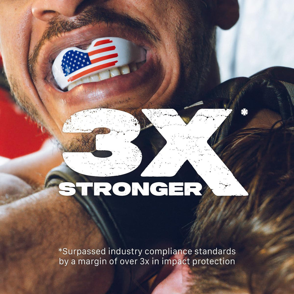 SafeJawz Sports Mouthguard, Dual Layer Premium Mouth Guard with Case for Basketball, Lacrosse, Football, Martial Arts, Hockey, Wrestling, Ice Hockey and All Contact Sports