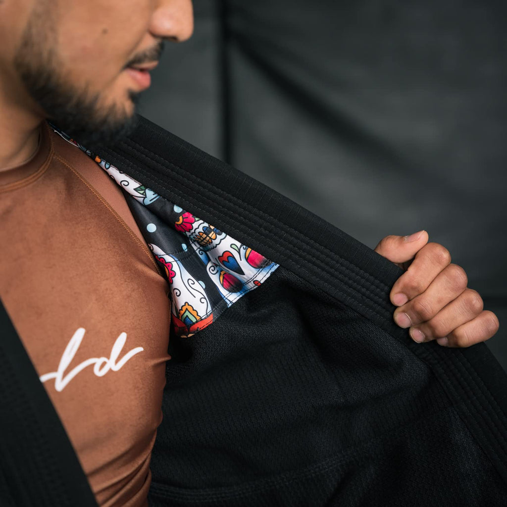 Gold BJJ Calavera Jiu Jitsu Gi - Ultra Strong Gold Weave Premium Kimono - IBJJF Competition Approved Uniform
