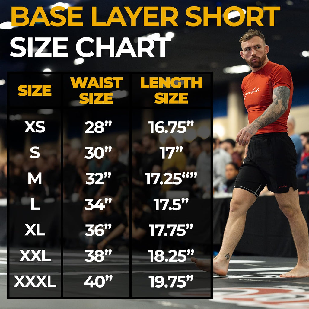 Gold BJJ Jiu Jitsu Compression Shorts - Base Layer for Gi and No-Gi Grappling - Martial Arts Short