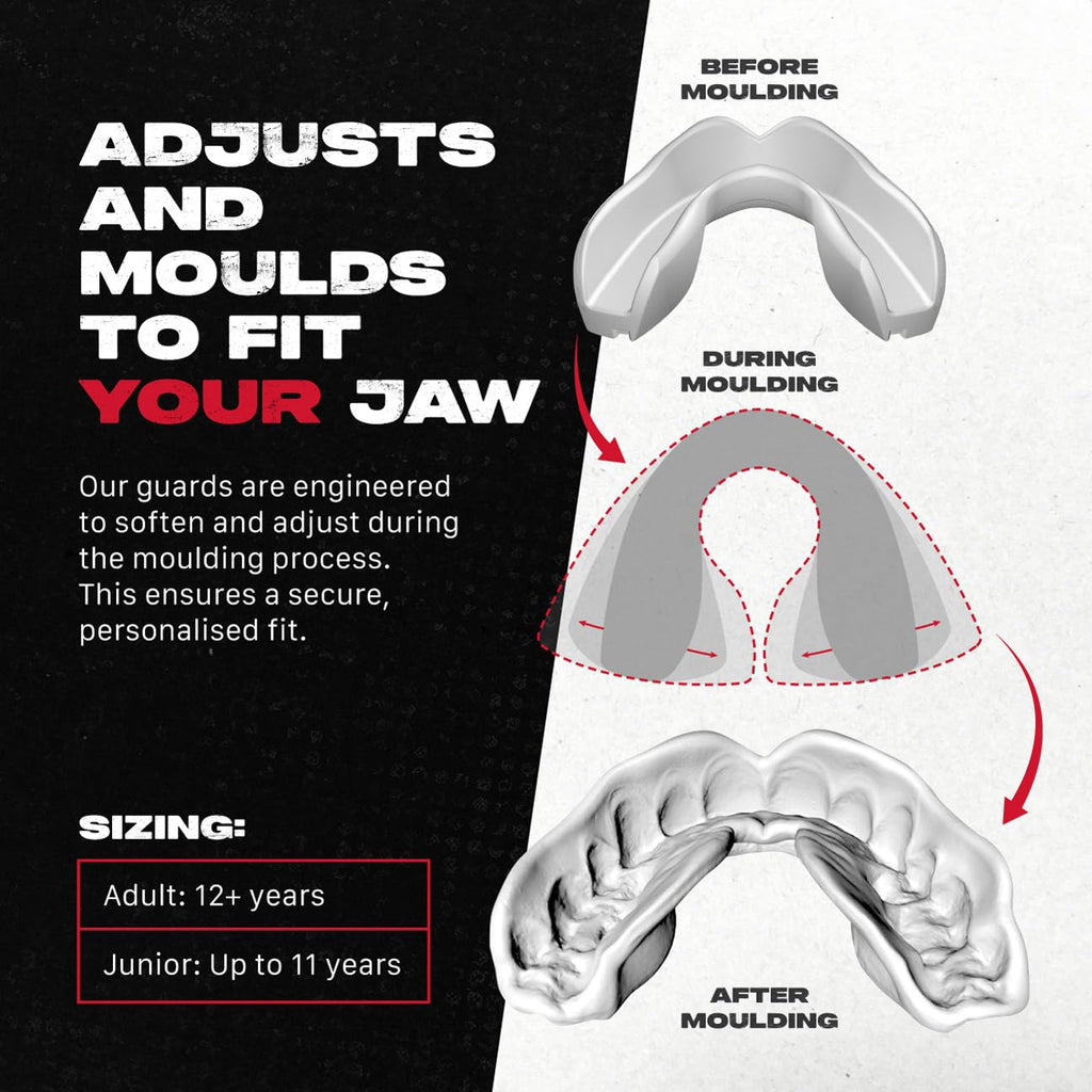 SafeJawz Sports Mouthguard, Dual Layer Premium Mouth Guard with Case for Basketball, Lacrosse, Football, Martial Arts, Hockey, Wrestling, Ice Hockey and All Contact Sports