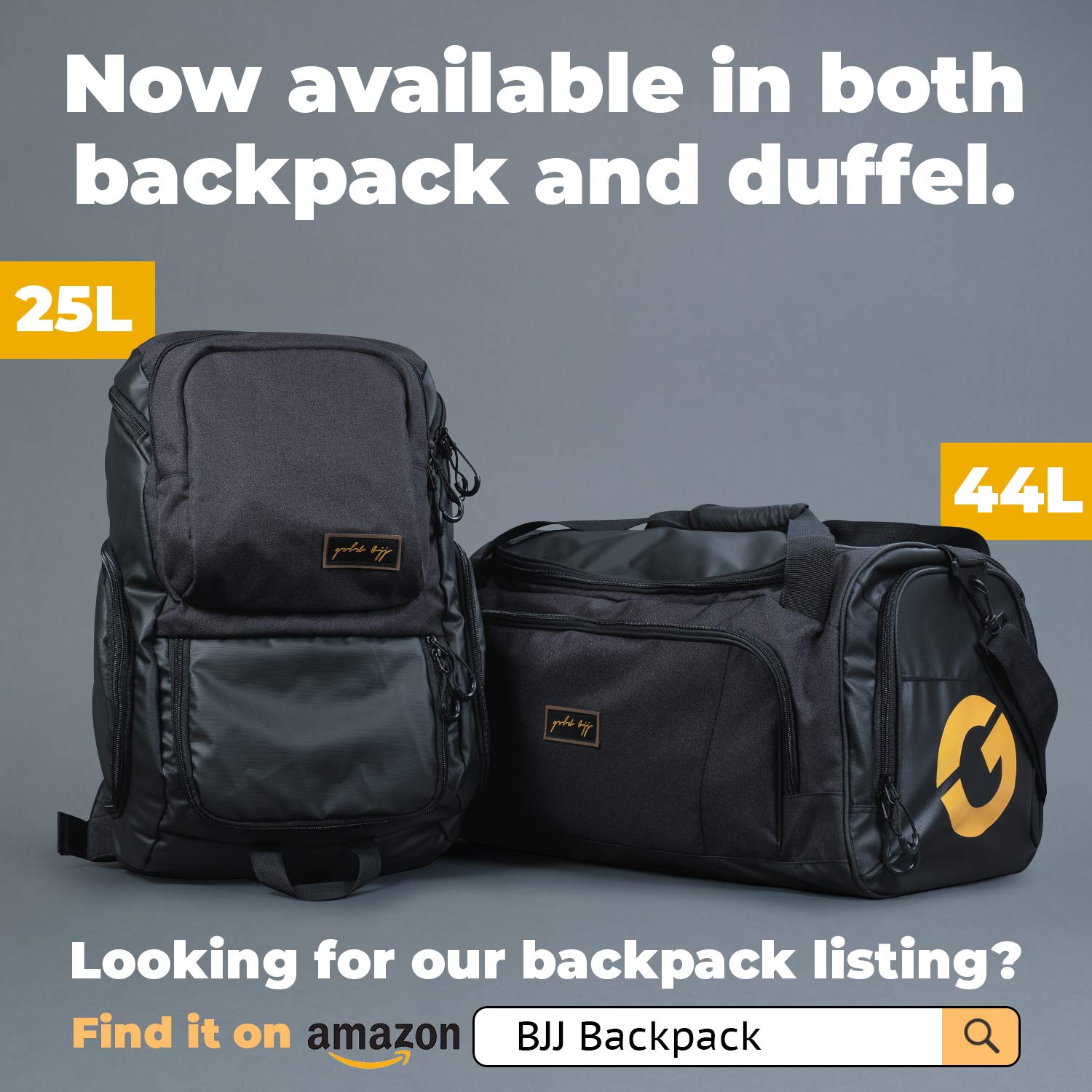 Gold BJJ Jiu Jitsu Duffle Bag - Waterproof Pocket for Sweaty Gi, Rashguard, or Shoes - The Perfect Duffel Bag for Martial Arts Gear, Boxing, MMA, and More