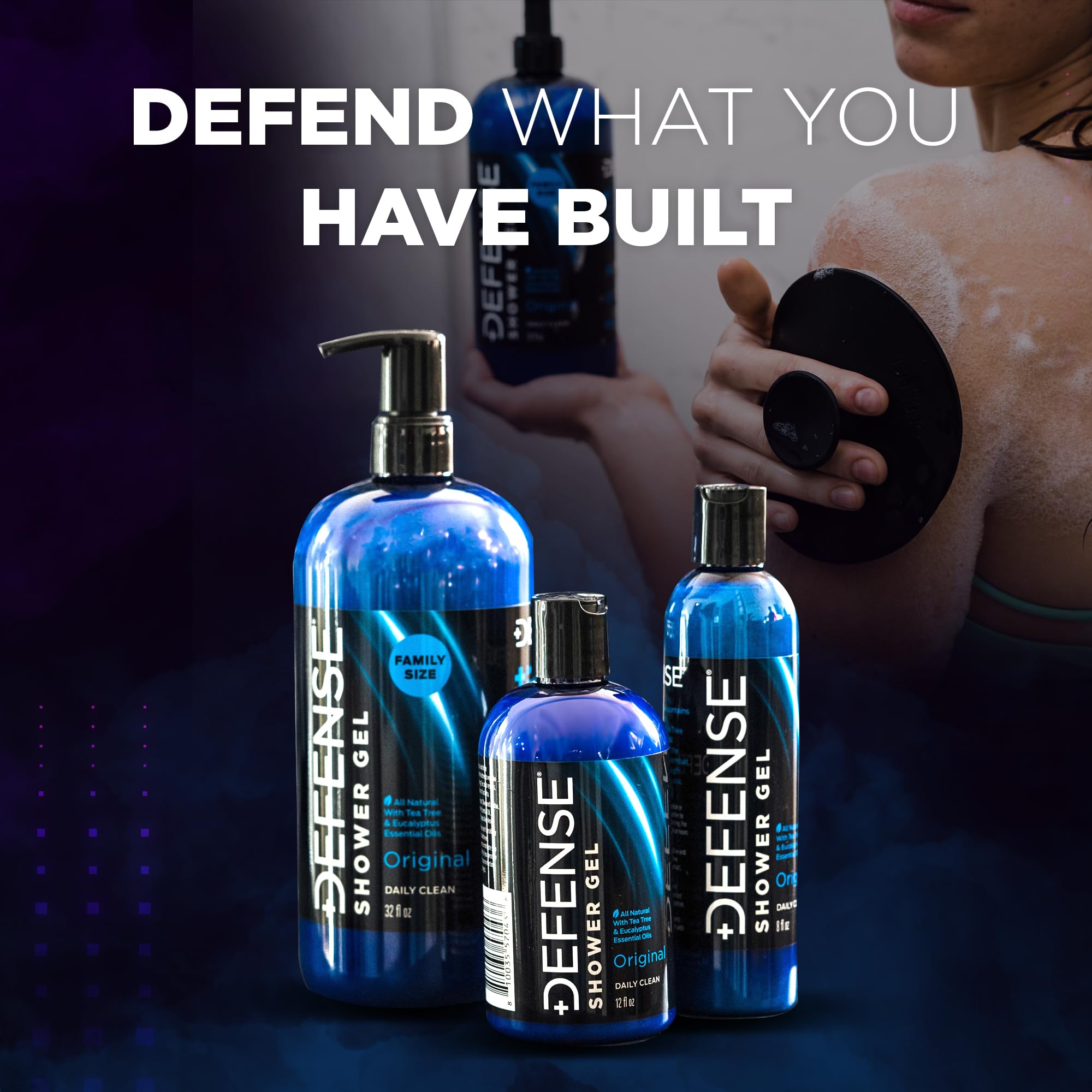 Defense Soap Tea Tree Body Wash | All Natural Organic Shower Soap for Athletes | Odor Control & Skin Fungal Protection for Sports, Post Workout & Recovery - 32 oz