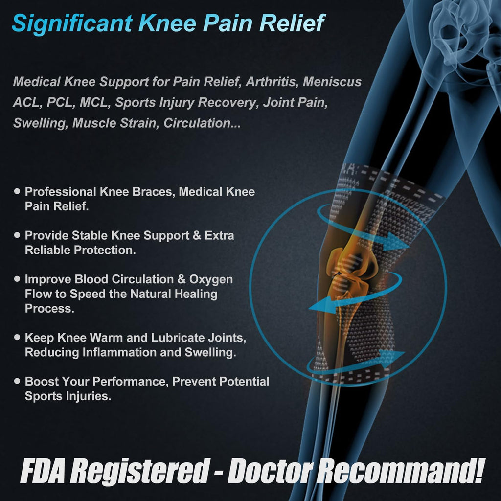 NEENCA Professional Knee Brace for Pain Relief, Medical Knee Support with Patella Pad & Side Stabilizers, Compression Knee Sleeve for Meniscus Tear, ACL, Joint Pain, Runner, Workout - FSA/HSA Eligible