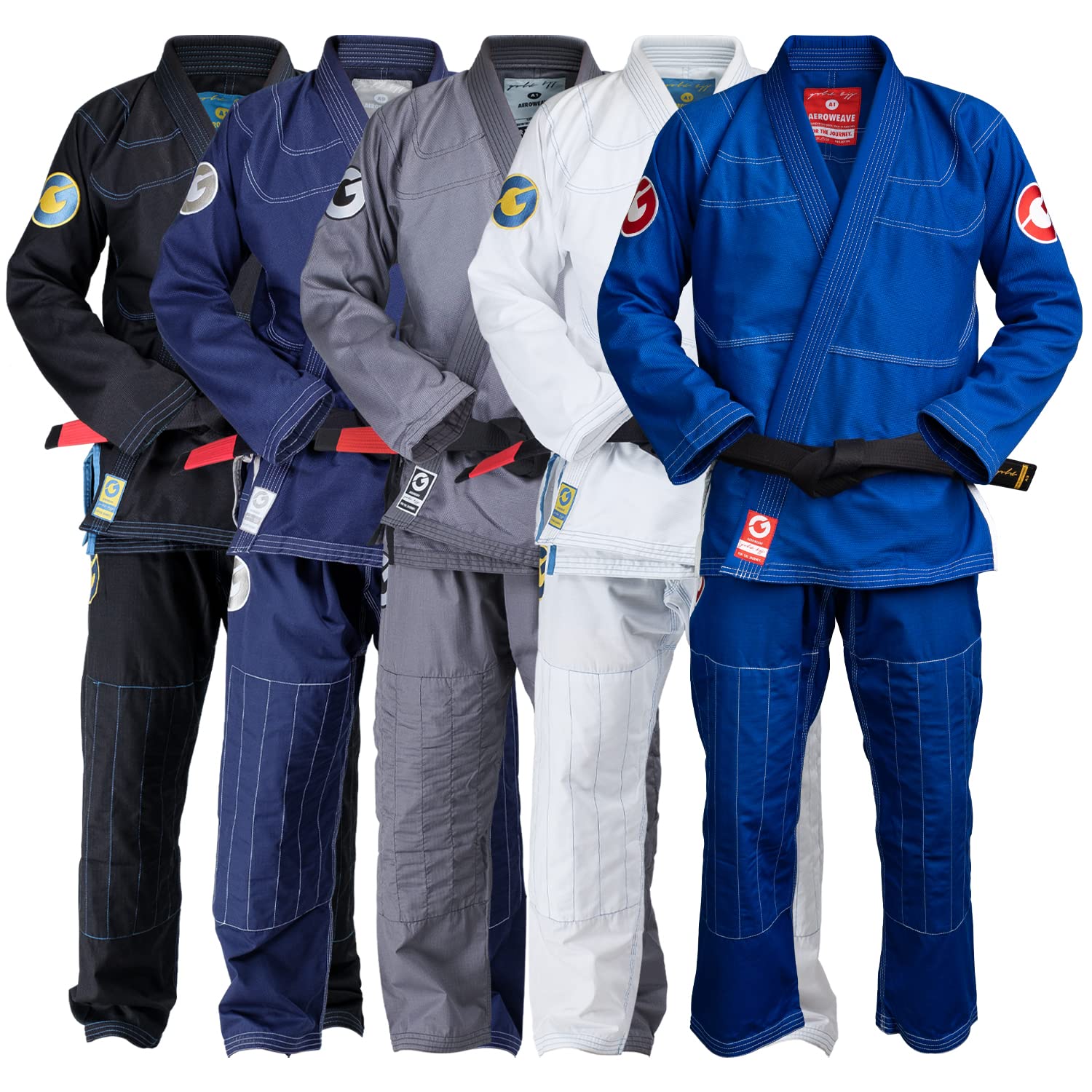 Gold BJJ Aeroweave Jiu Jitsu Gi - Ultra Lightweight BJJ Gi - Preshrunk Brazilian Jiu Jitsu Uniform for Men