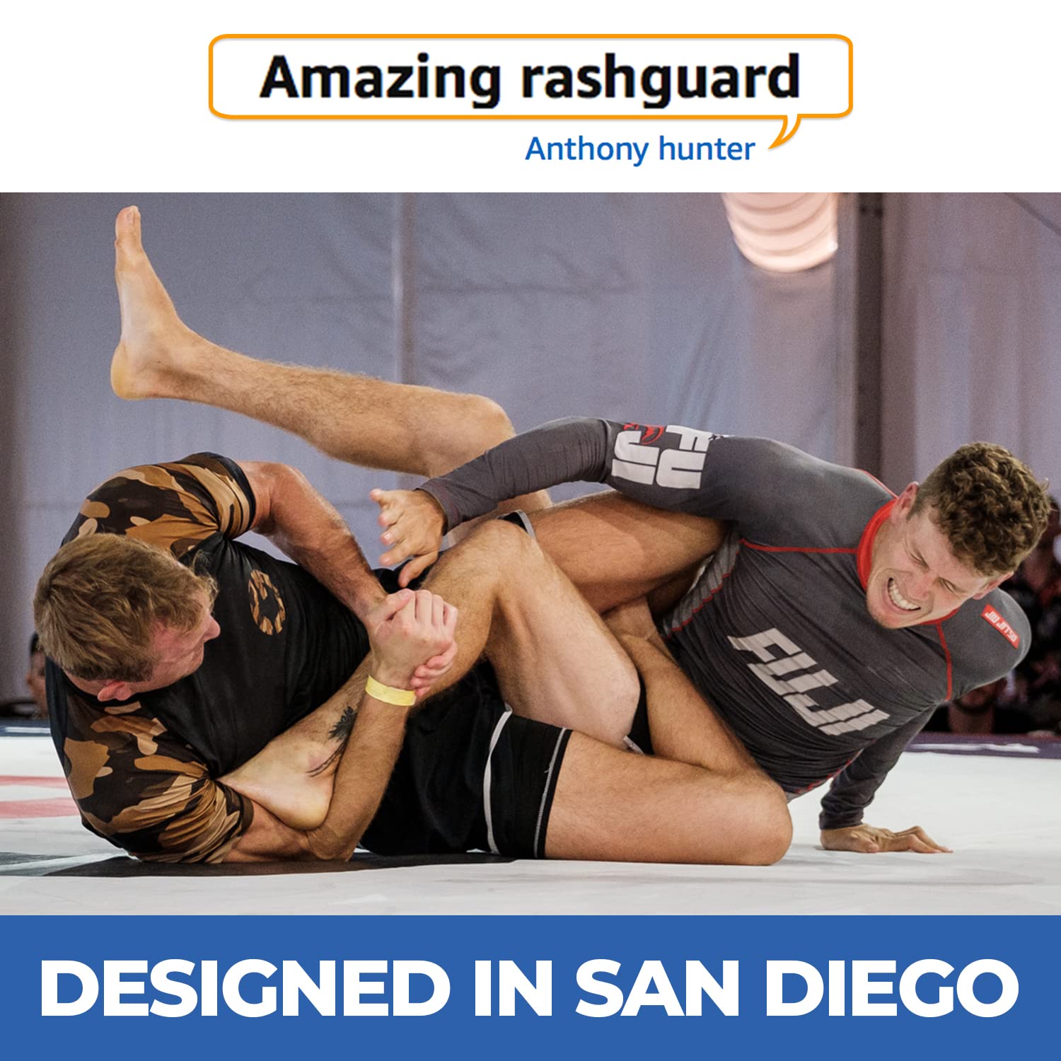 Gold BJJ Jiu Jitsu Rashguard - Camo Rash Guard Compression Shirt for No-Gi, Gi, & MMA