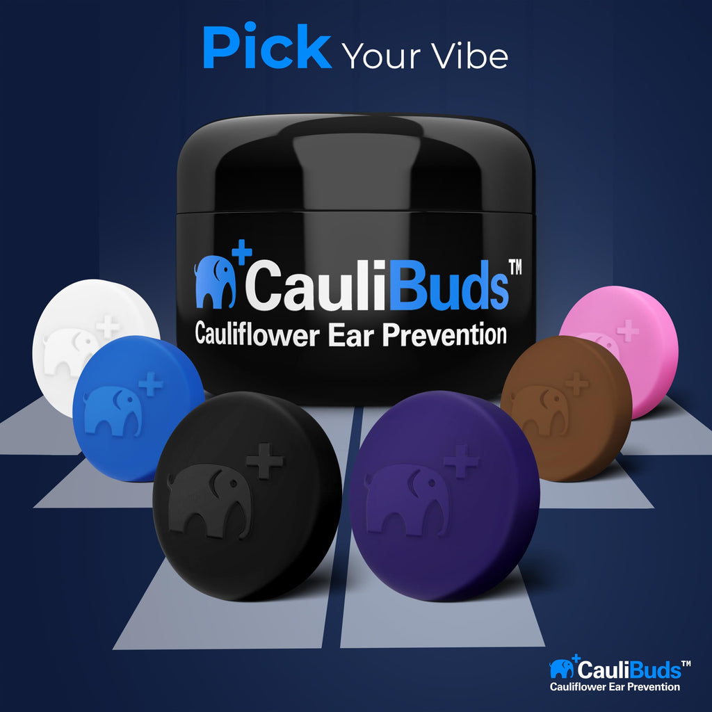 CauliBuds™ Cauliflower Ear Magnets - Premium Silicone Magnet Compression Kit for Cauliflower Ear Prevention & Treatment in BJJ, Wrestling, MMA, & Rugby - Minimize Ear Draining (Black)