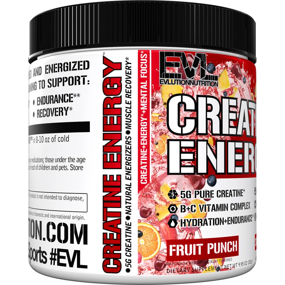 Evlution Nutrition Creatine 5000 - Supports Faster Recovery, Lean Muscle Growth & Performance - Pre & Post Workout Powder - 5000mg Pure Creatine Monohydrate Per Serving - 60 Servings - Unflavored