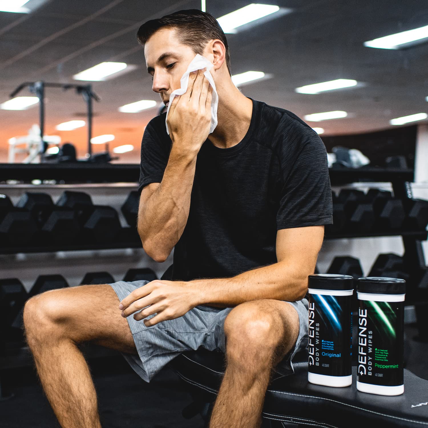 Defense Soap All Natural Body Wipes with Tea Tree Oil | Wrestling, Combat, Camping, Gym, Post Workout Shower Wipes for Men and Women. 40 Count