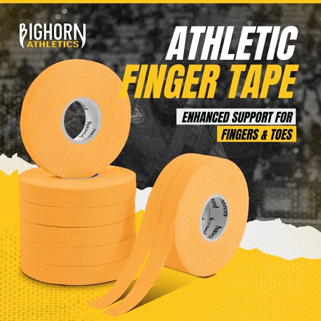 Bighorn Athletics Jiu Jitsu Finger Tape | Residue-Free Athletic Finger Tape for Sports & Injuries: Rock Climbing, Volleyball, Football, Basketball, Hands & Toes | 0.3-Inch x 45-feet, 8-Rolls, Black
