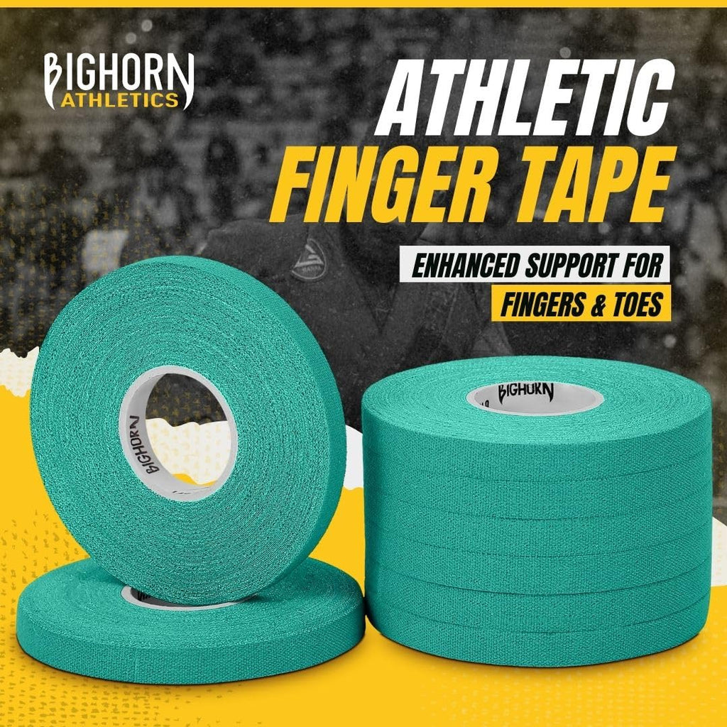Bighorn Athletics Jiu Jitsu Finger Tape | Residue-Free Athletic Finger Tape for Sports & Injuries: Rock Climbing, Volleyball, Football, Basketball, Hands & Toes | 0.3-Inch x 45-feet, 8-Rolls, Black