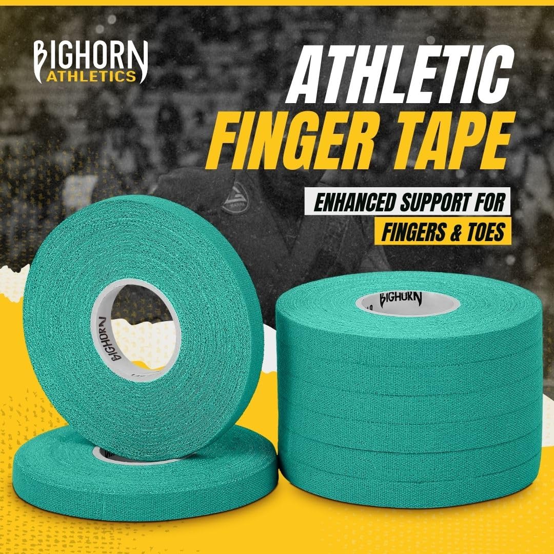 Bighorn Athletics Jiu Jitsu Finger Tape | Residue-Free Athletic Finger Tape for Sports & Injuries: Rock Climbing, Volleyball, Football, Basketball, Hands & Toes | 0.3-Inch x 45-feet, 8-Rolls, Black