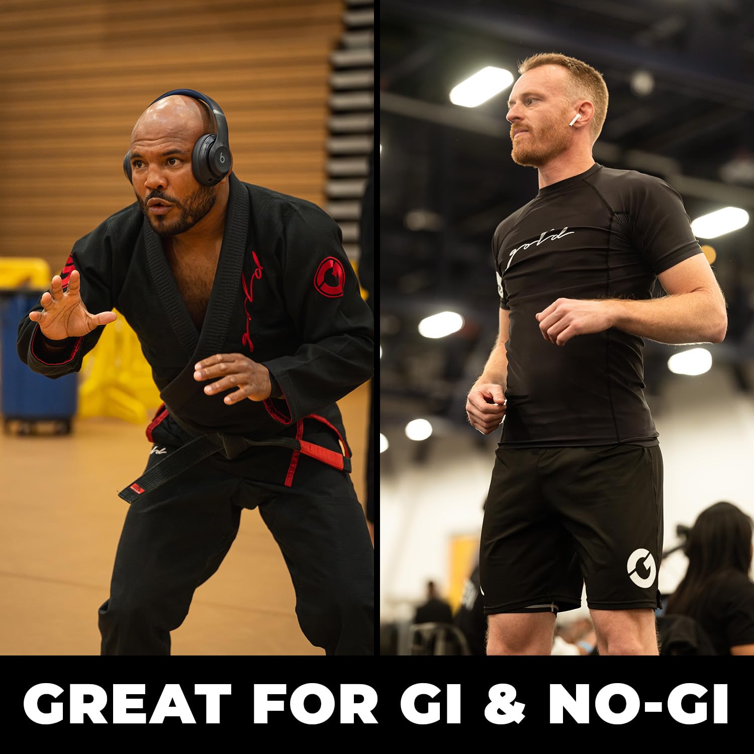 Gold BJJ Jiu Jitsu Compression Shorts - Base Layer for Gi and No-Gi Grappling - Martial Arts Short