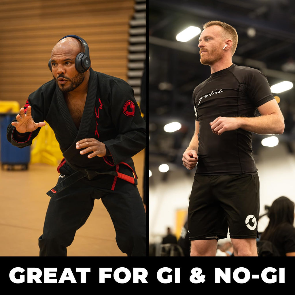 Gold BJJ Jiu Jitsu Compression Shorts - Base Layer for Gi and No-Gi Grappling - Martial Arts Short