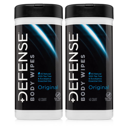 Defense Soap All Natural Body Wipes with Tea Tree Oil | Wrestling, Combat, Camping, Gym, Post Workout Shower Wipes for Men and Women. 40 Count