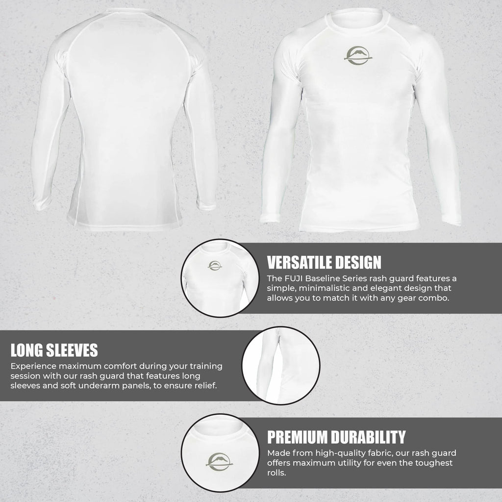 FUJI Baseline Ranked Long Sleeve Jiu Jitsu Rashguard, BJJ Rashguard for Men and Women