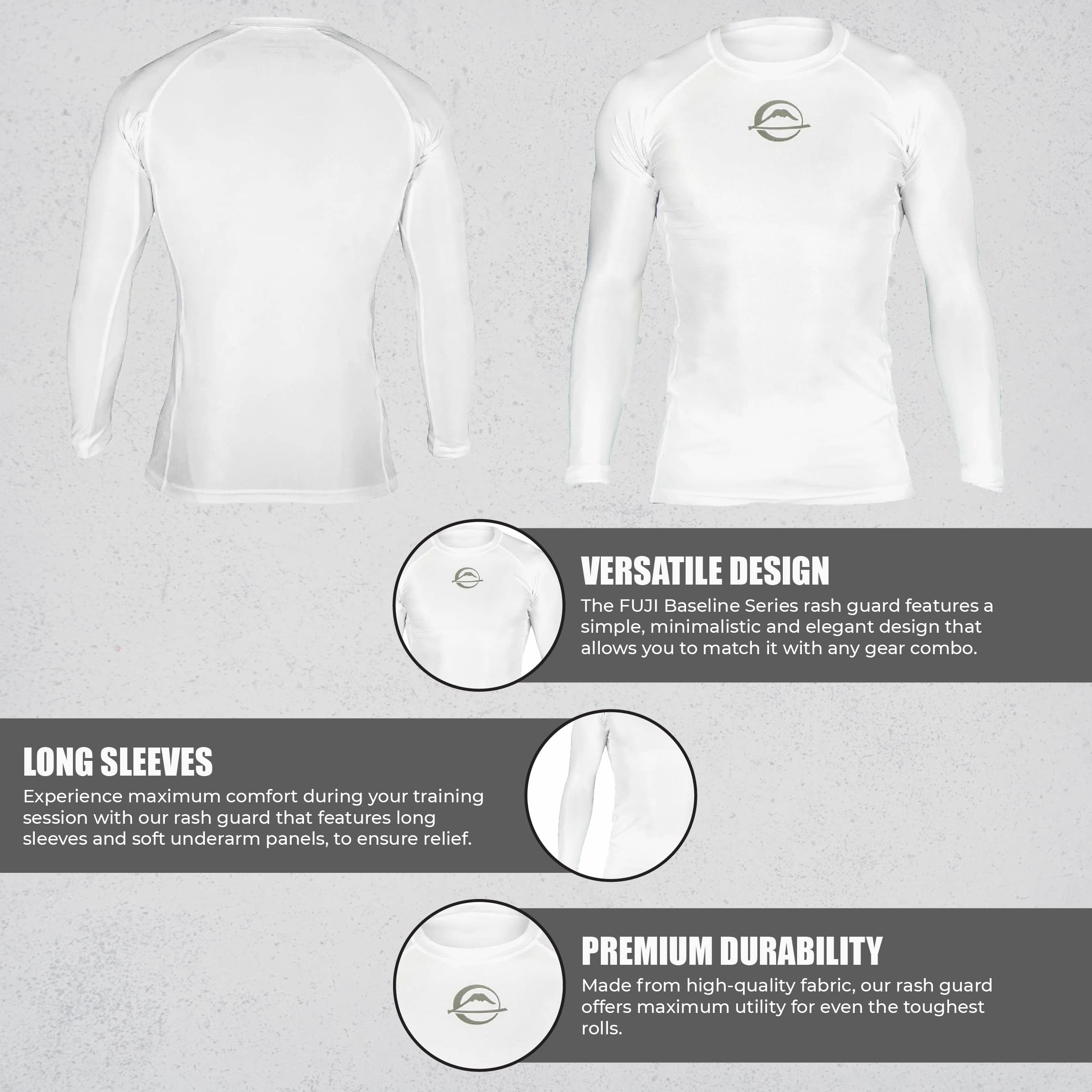 FUJI Baseline Ranked Long Sleeve Jiu Jitsu Rashguard, BJJ Rashguard for Men and Women
