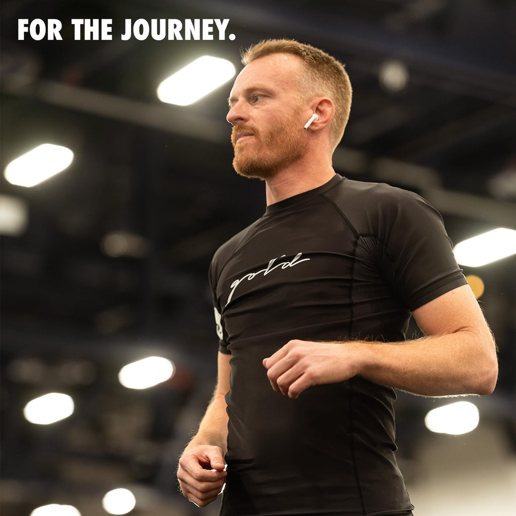 Gold BJJ Foundation Rash Guard - Ranked No-Gi and Gi Jiu Jitsu Rashguard