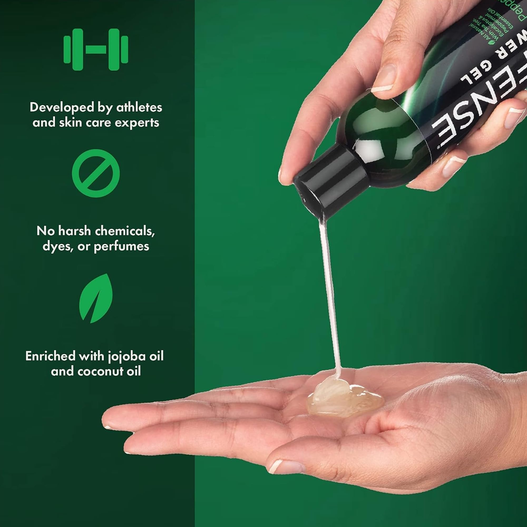 Defense Soap Tea Tree Body Wash | All Natural Organic Shower Soap for Athletes | Odor Control & Skin Fungal Protection for Sports, Post Workout & Recovery - 32 oz