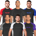 Elite Sports Jiu Jitsu BJJ Rash Guards, Men’s BJJ, No GI, MMA Ranked Short Sleeve Compression Base Layer Rash Guard