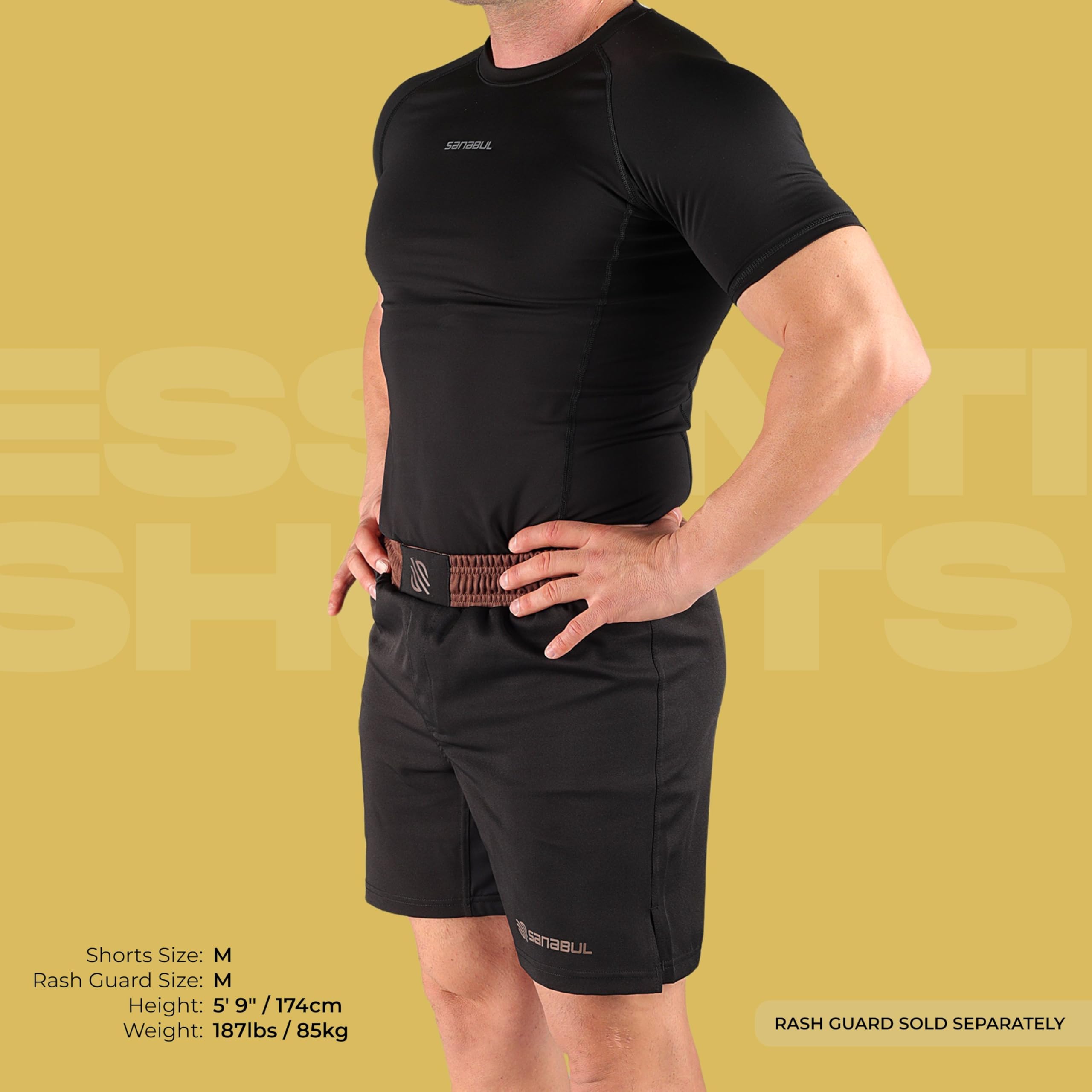 Sanabul Essential MMA Shorts for Men Boxing No Gi Jiu Jitsu Grappling BJJ Shorts