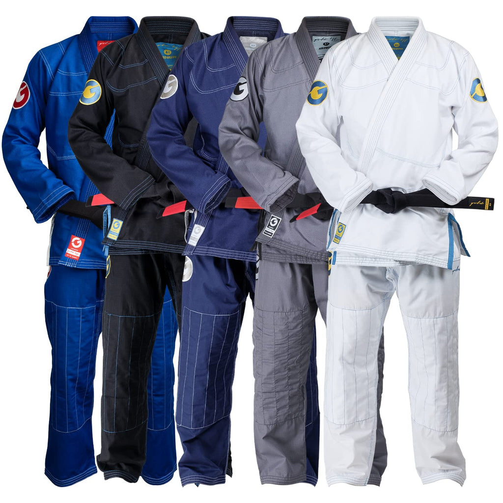 Gold BJJ Aeroweave Jiu Jitsu Gi - Ultra Lightweight BJJ Gi - Preshrunk Brazilian Jiu Jitsu Uniform for Men