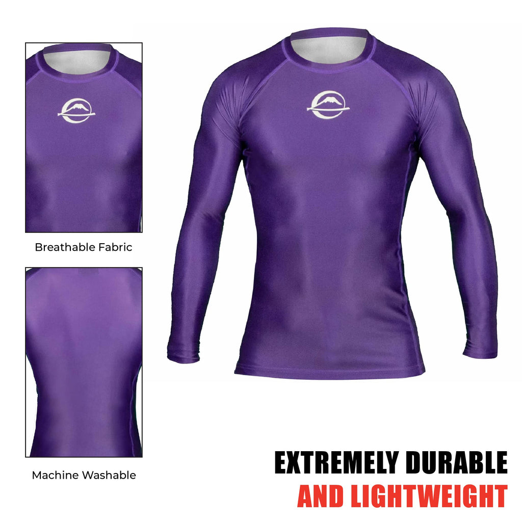 FUJI Baseline Ranked Long Sleeve Jiu Jitsu Rashguard, BJJ Rashguard for Men and Women