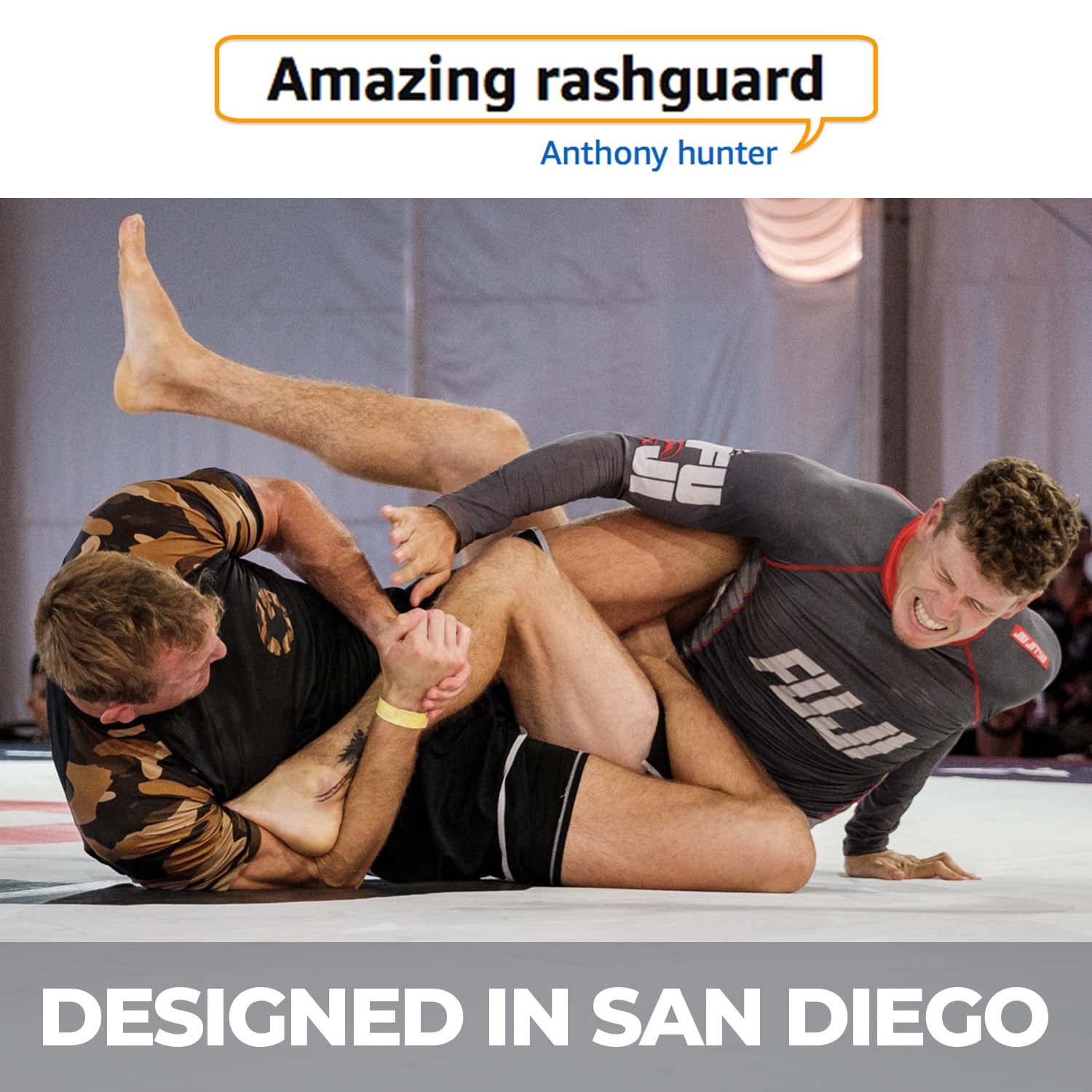 Gold BJJ Jiu Jitsu Rashguard - Camo Rash Guard Compression Shirt for No-Gi, Gi, & MMA