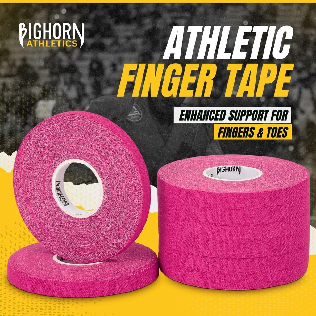 Bighorn Athletics Jiu Jitsu Finger Tape | Residue-Free Athletic Finger Tape for Sports & Injuries: Rock Climbing, Volleyball, Football, Basketball, Hands & Toes | 0.3-Inch x 45-feet, 8-Rolls, Black