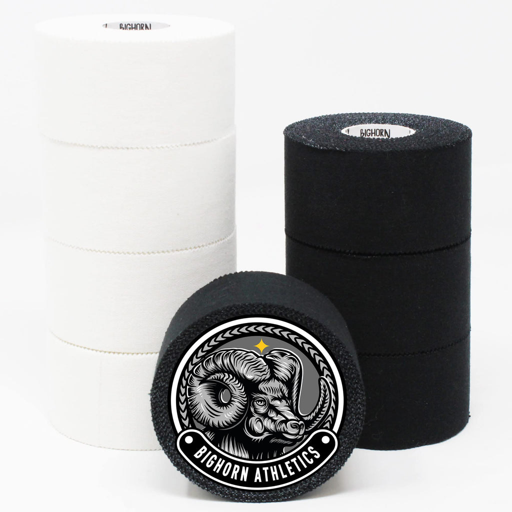 Bighorn Athletics Jiu Jitsu Finger Tape | Residue-Free Athletic Finger Tape for Sports & Injuries: Rock Climbing, Volleyball, Football, Basketball, Hands & Toes | 0.3-Inch x 45-feet, 8-Rolls, Black