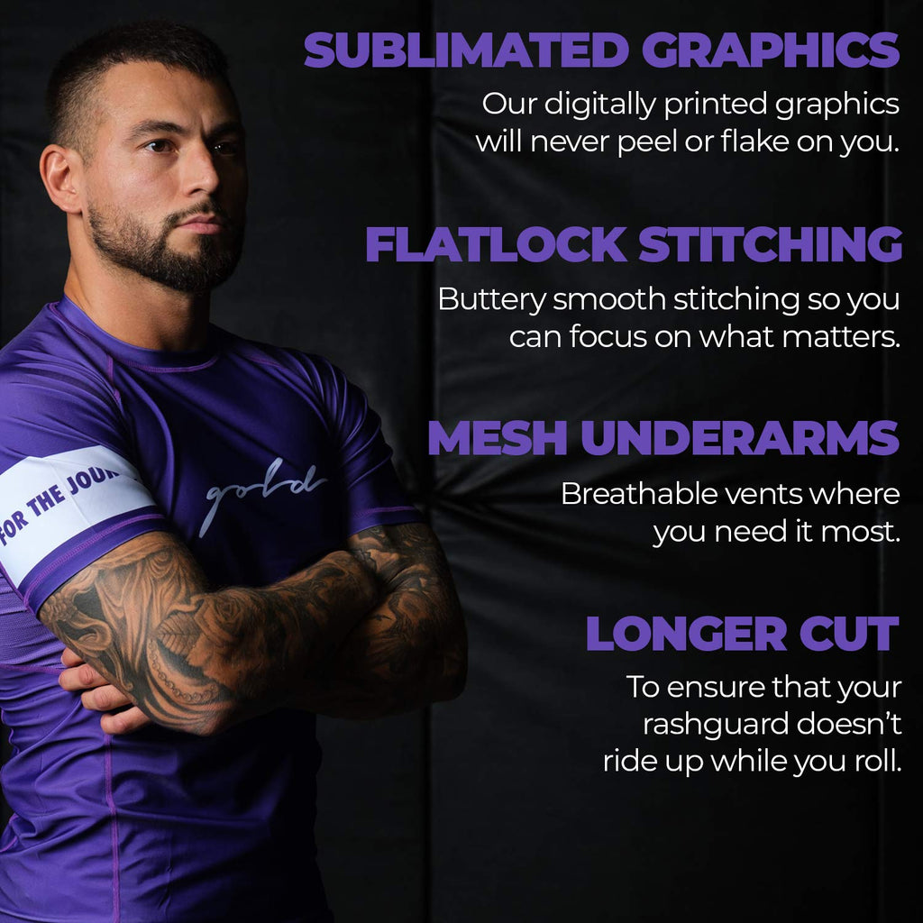 Gold BJJ Foundation Rash Guard - Ranked No-Gi and Gi Jiu Jitsu Rashguard