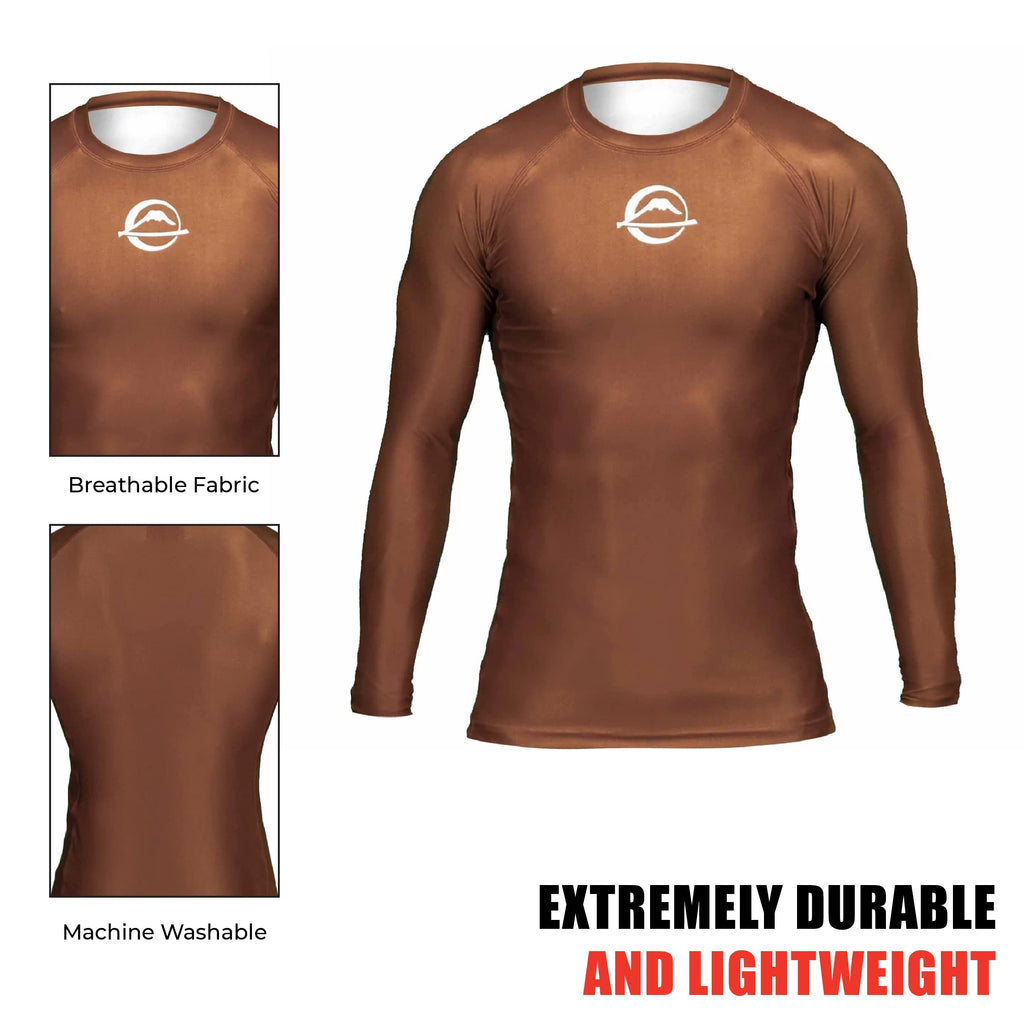 FUJI Baseline Ranked Long Sleeve Jiu Jitsu Rashguard, BJJ Rashguard for Men and Women