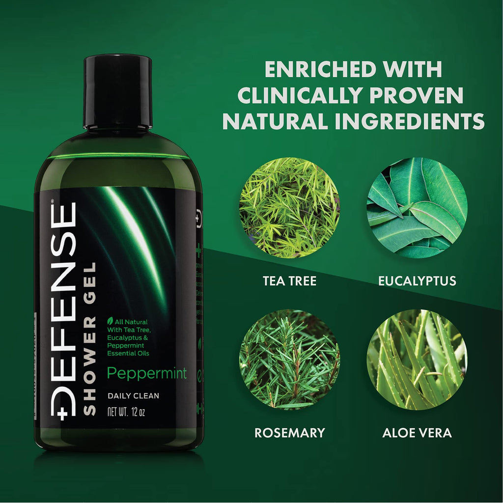 Defense Soap Tea Tree Body Wash | All Natural Organic Shower Soap for Athletes | Odor Control & Skin Fungal Protection for Sports, Post Workout & Recovery - 32 oz