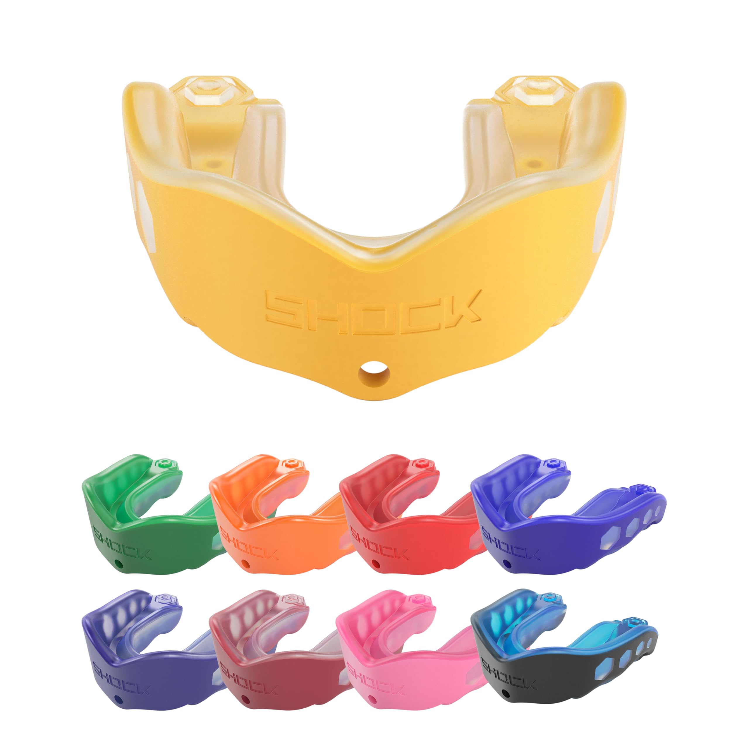 Shock Doctor Mouth Guard Sports, Hockey, Lacrosse, Baseball, Wrestling Moutguard, Gel Max Heavy Duty Protection & Custom Fit, Football Mouth Guard with Strap, Adult & Youth Mouthguard