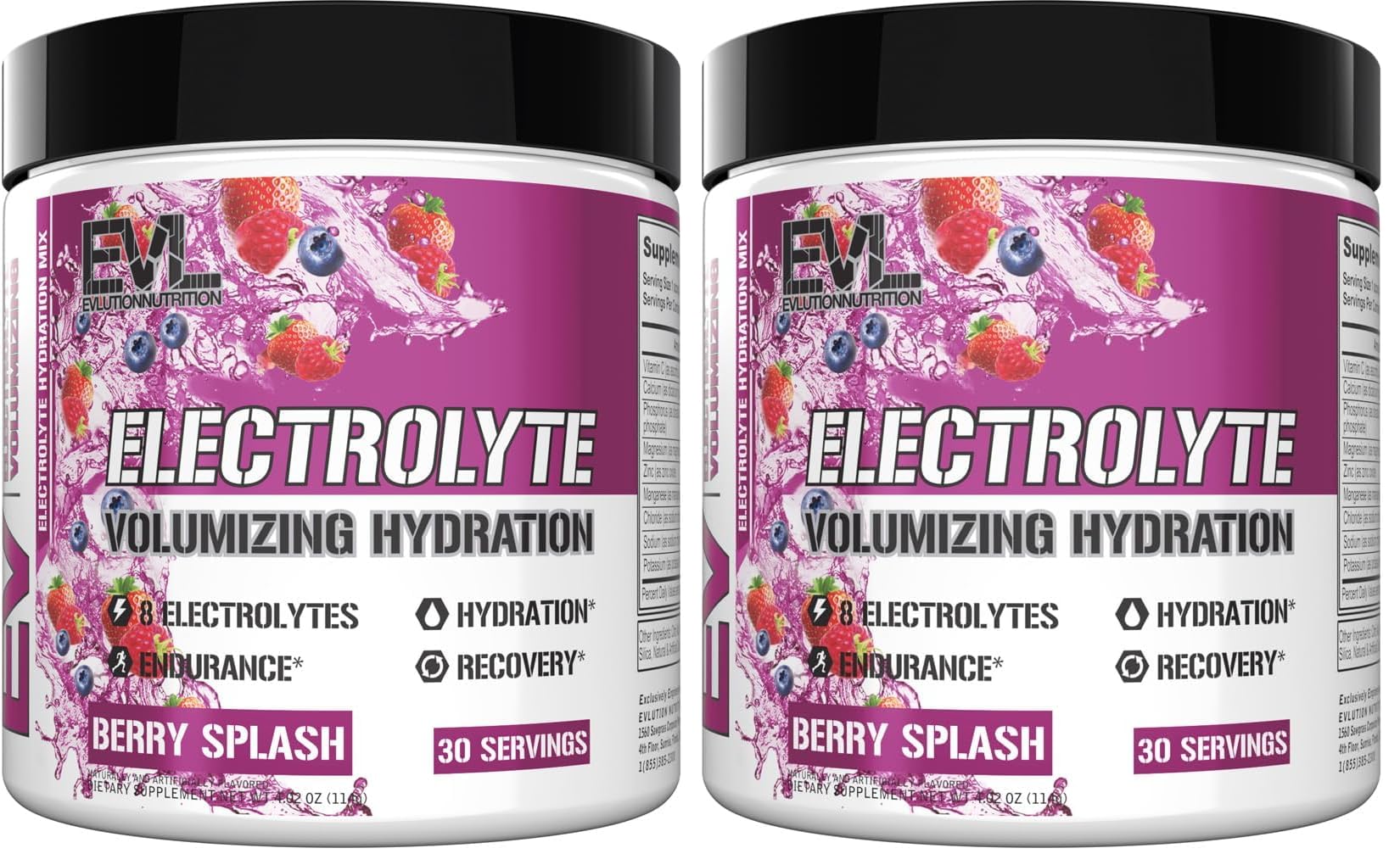Evlution Ultimate Electrolytes Powder Hydration Drink - Quick Replenishing Hydration Powder Drink Mix with 8 Key Electrolytes and Antioxidants - Vegan Gluten Free Keto Friendly Blend (Berry Splash)
