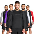 Elite Sports Men's Jiu Jitsu BJJ Rash Guard, Long Full Sleeve Compression Shirt for Sports Nogi Training