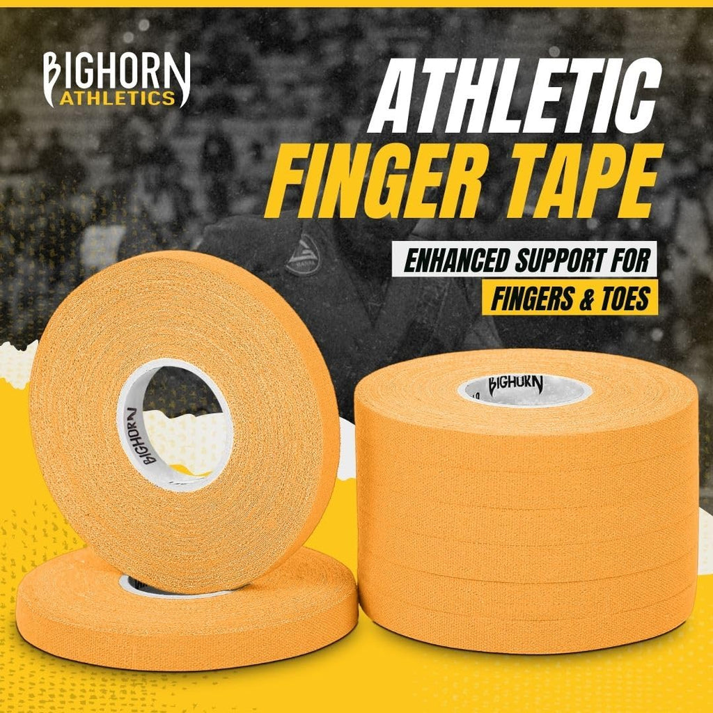 Bighorn Athletics Jiu Jitsu Finger Tape | Residue-Free Athletic Finger Tape for Sports & Injuries: Rock Climbing, Volleyball, Football, Basketball, Hands & Toes | 0.3-Inch x 45-feet, 8-Rolls, Black