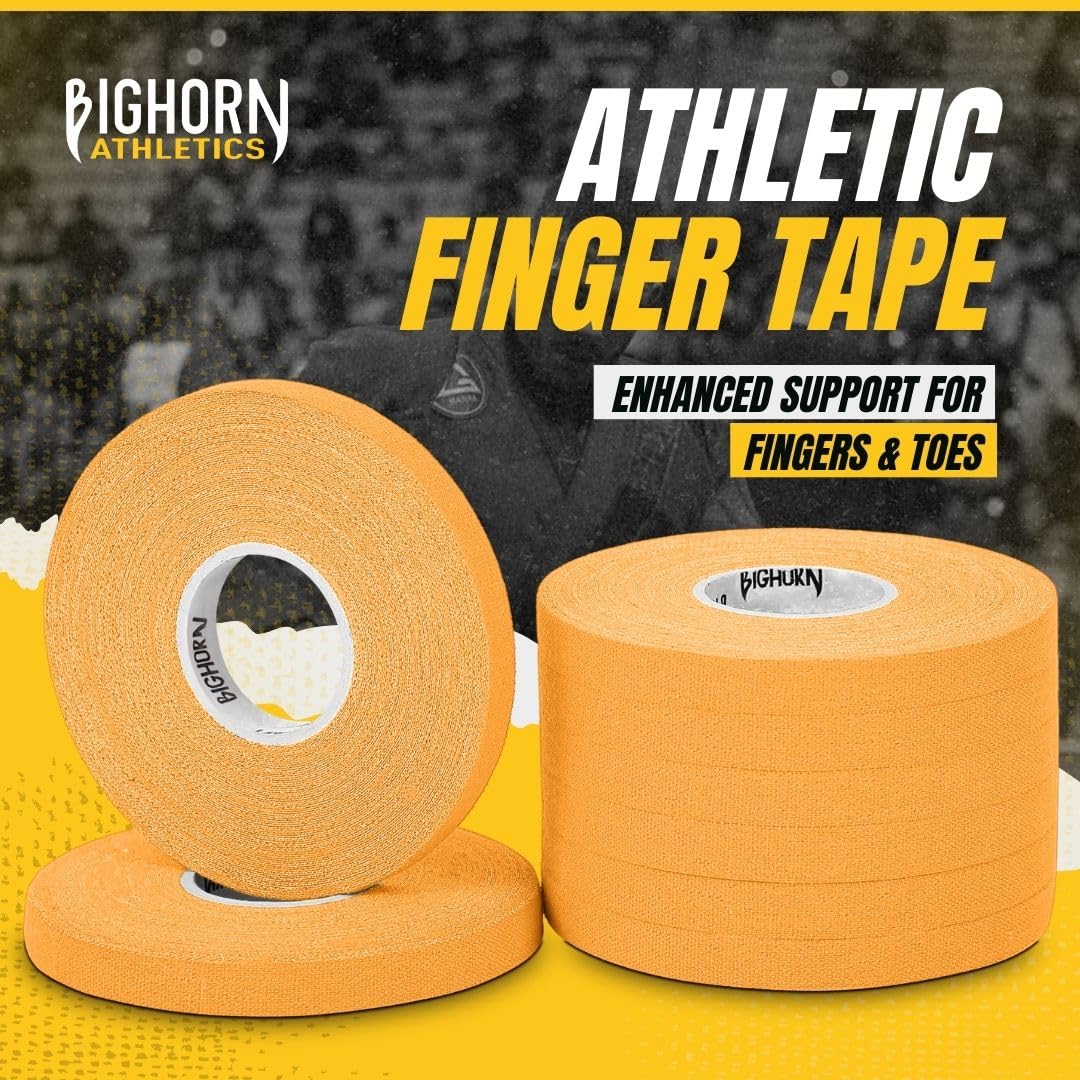 Bighorn Athletics Jiu Jitsu Finger Tape | Residue-Free Athletic Finger Tape for Sports & Injuries: Rock Climbing, Volleyball, Football, Basketball, Hands & Toes | 0.3-Inch x 45-feet, 8-Rolls, Black