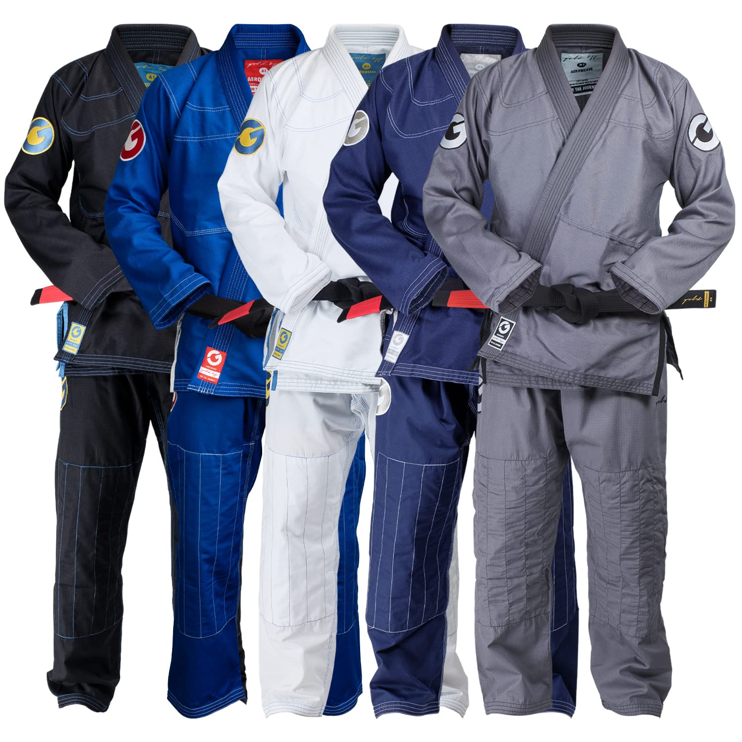 Gold BJJ Aeroweave Jiu Jitsu Gi - Ultra Lightweight BJJ Gi - Preshrunk Brazilian Jiu Jitsu Uniform for Men