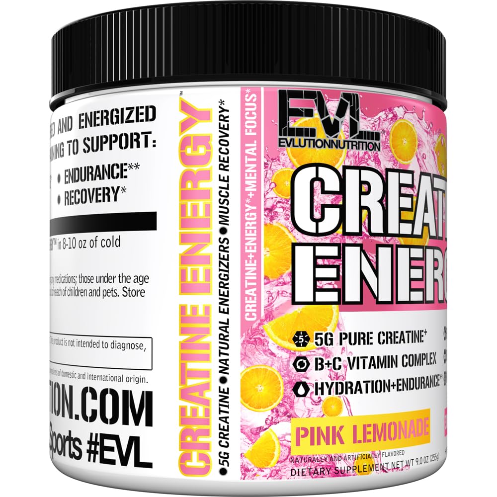 Evlution Nutrition Creatine 5000 - Supports Faster Recovery, Lean Muscle Growth & Performance - Pre & Post Workout Powder - 5000mg Pure Creatine Monohydrate Per Serving - 60 Servings - Unflavored