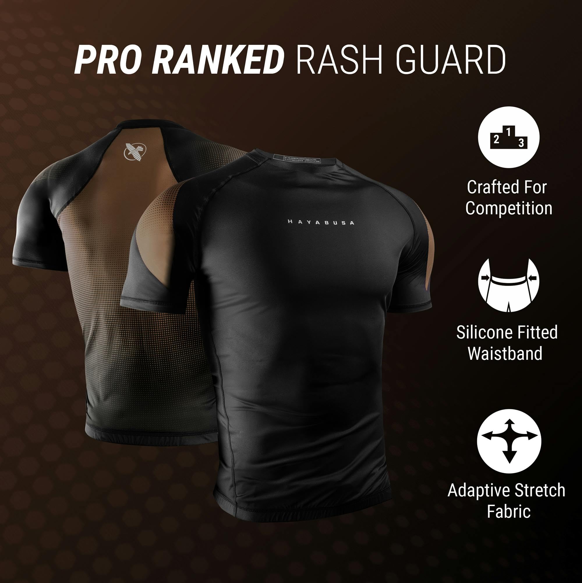 Hayabusa Men's Pro Ranked Short Sleeve BJJ Rash Guard