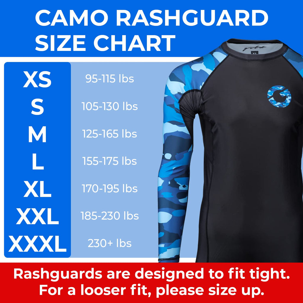 Gold BJJ Jiu Jitsu Rashguard - Camo Rash Guard Compression Shirt for No-Gi, Gi, & MMA