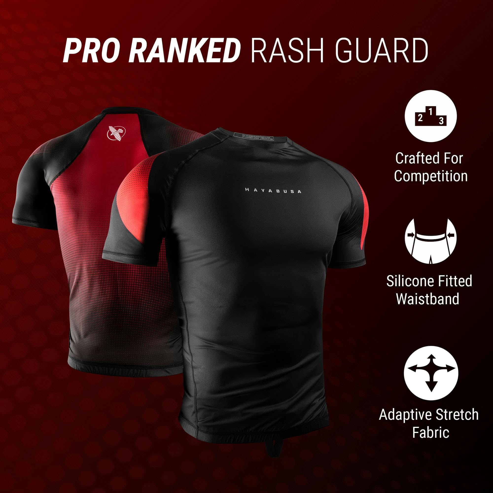 Hayabusa Men's Pro Ranked Short Sleeve BJJ Rash Guard