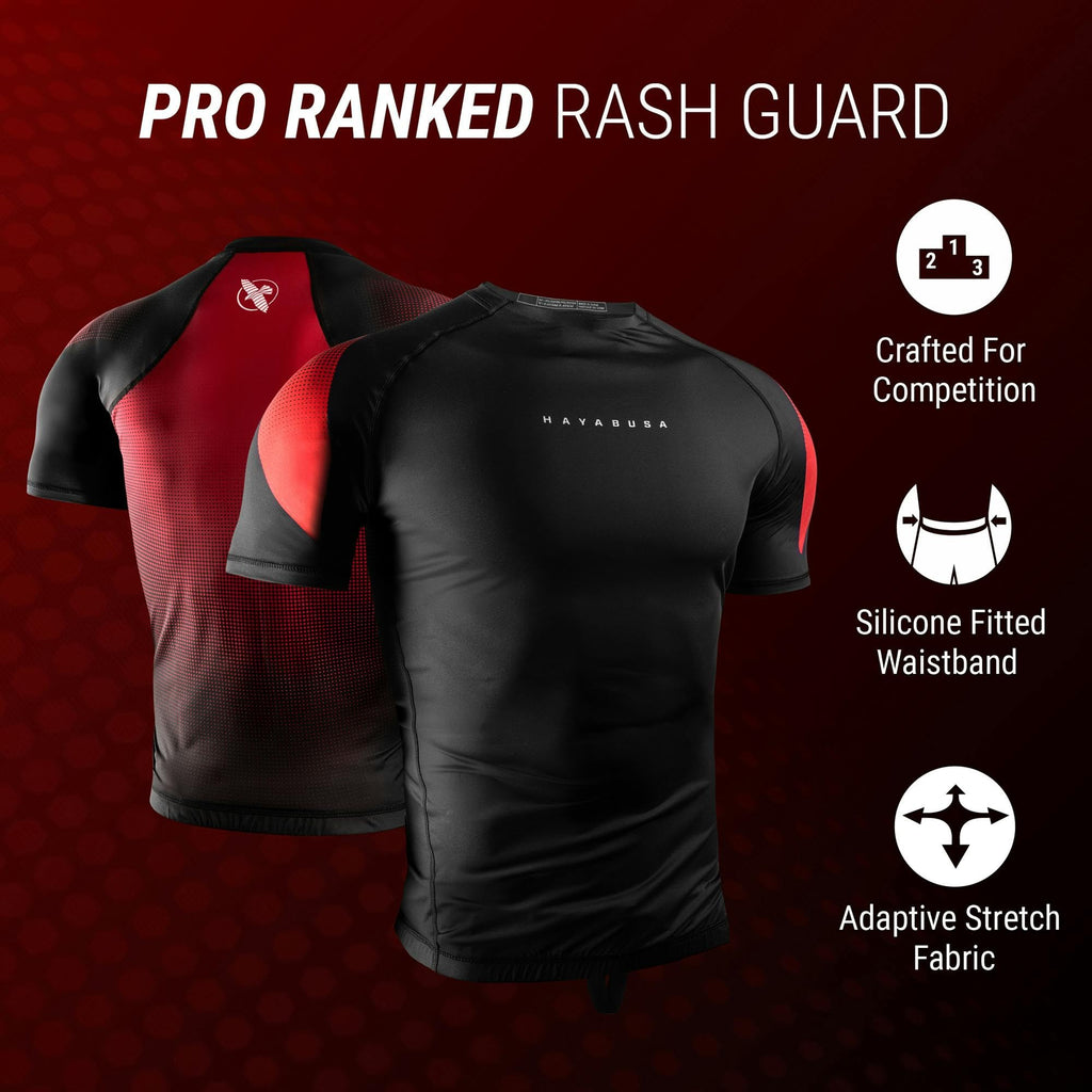 Hayabusa Men's Pro Ranked Short Sleeve BJJ Rash Guard