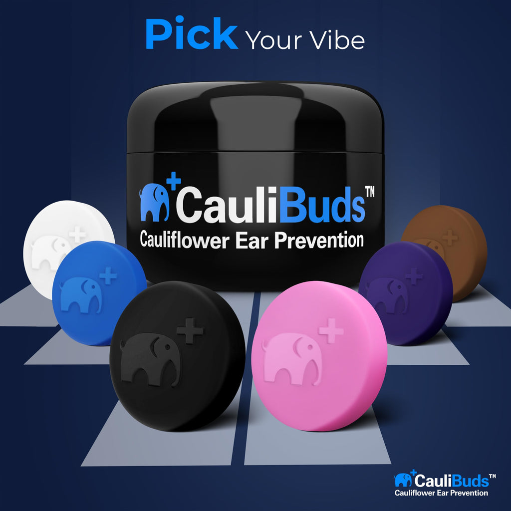 CauliBuds™ Cauliflower Ear Magnets - Premium Silicone Magnet Compression Kit for Cauliflower Ear Prevention & Treatment in BJJ, Wrestling, MMA, & Rugby - Minimize Ear Draining (Black)