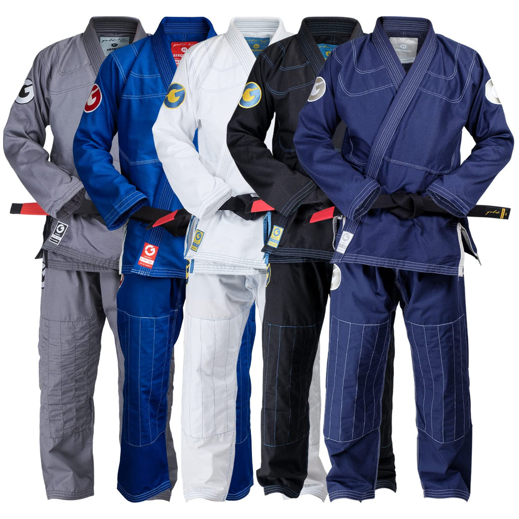 Gold BJJ Aeroweave Jiu Jitsu Gi - Ultra Lightweight BJJ Gi - Preshrunk Brazilian Jiu Jitsu Uniform for Men